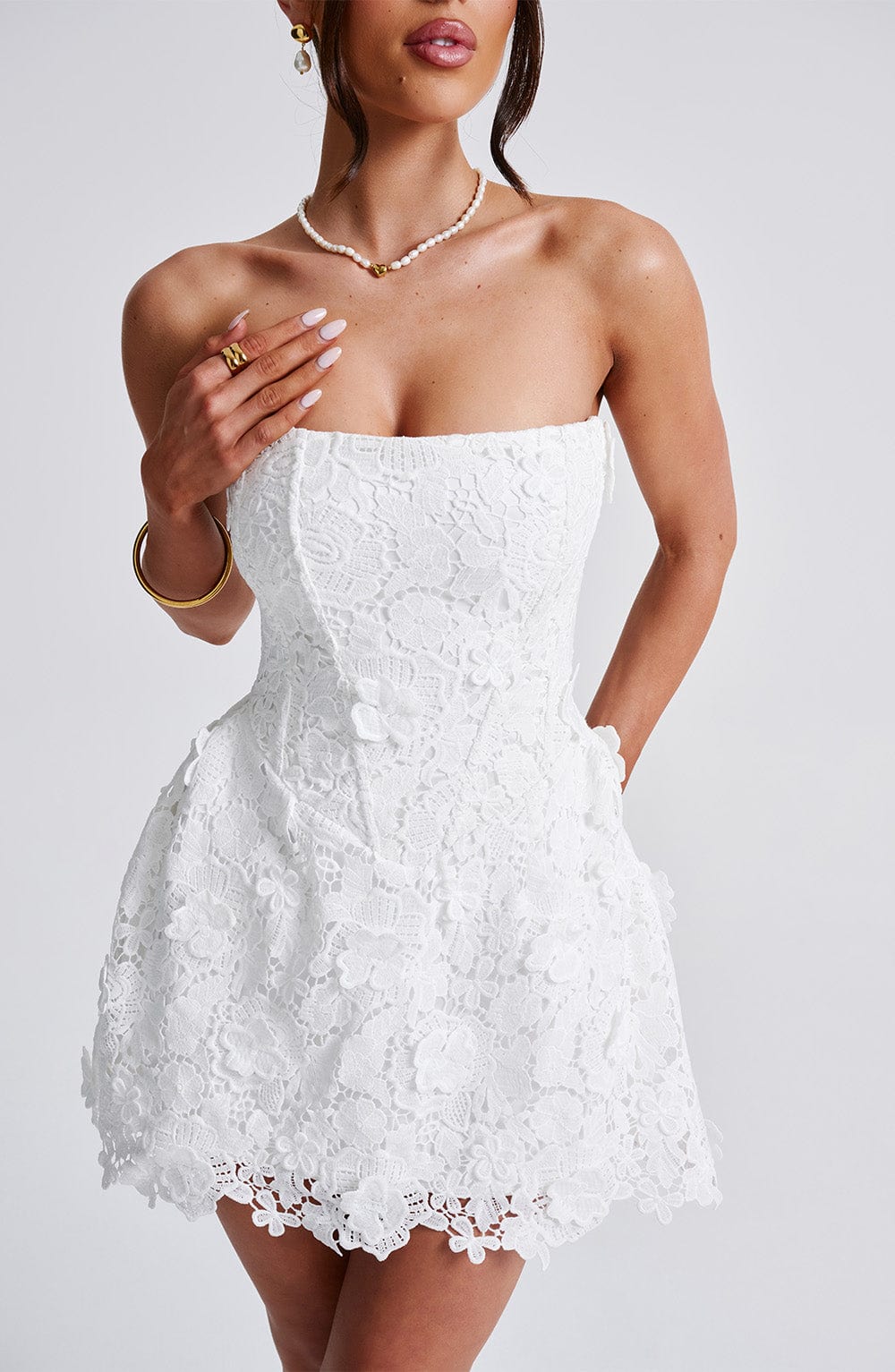 LEONA MINI DRESS - IVORY