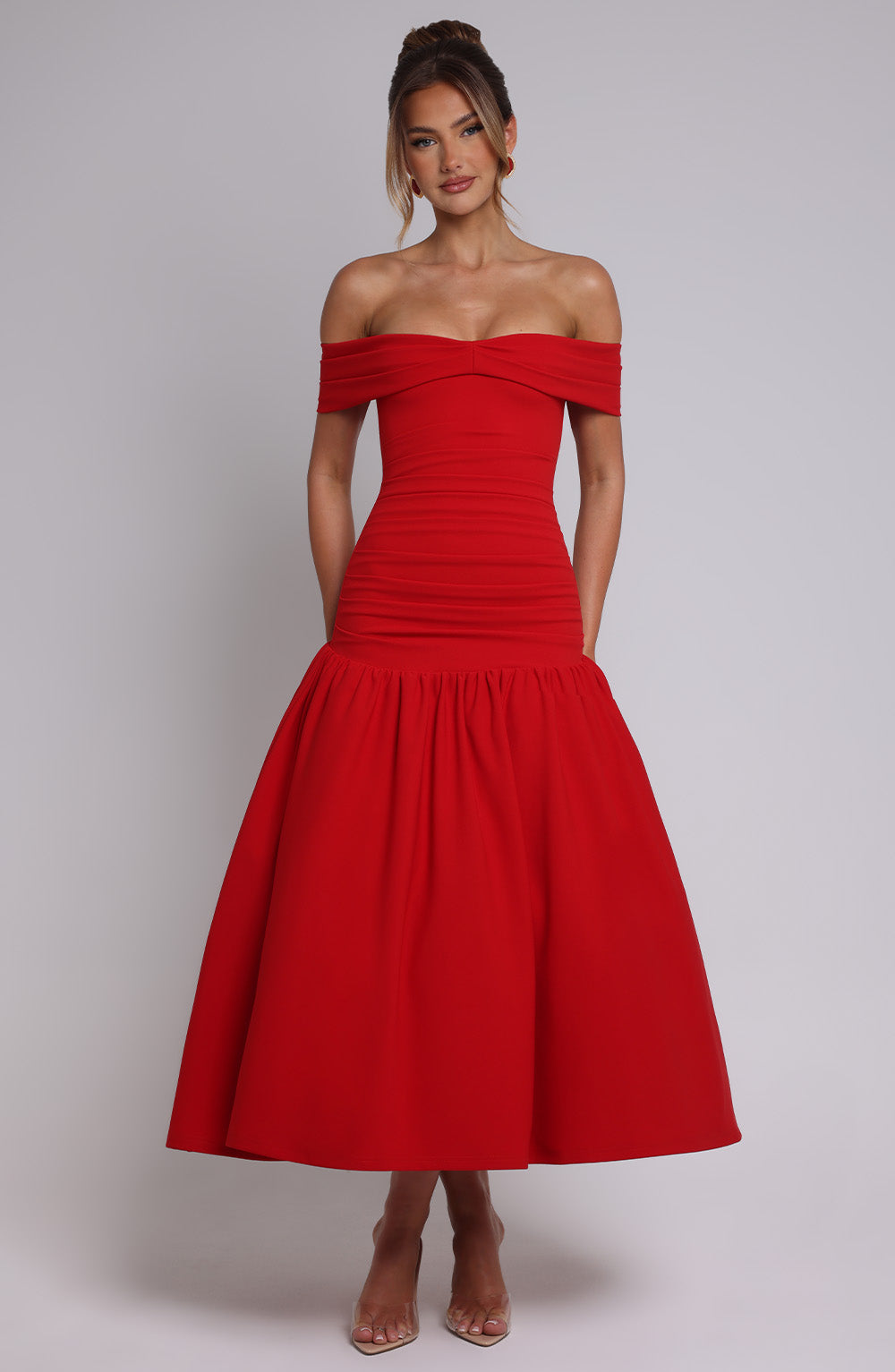 WILHELMINA MIDAXI DRESS - RED
